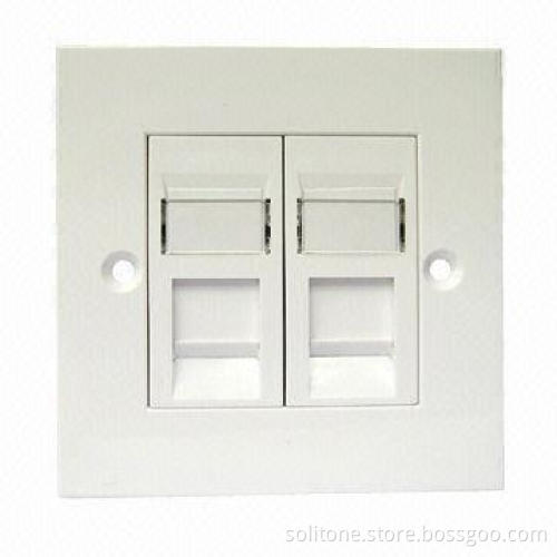 Faceplate in 86 Type, 2 Port, Made of ABS Material